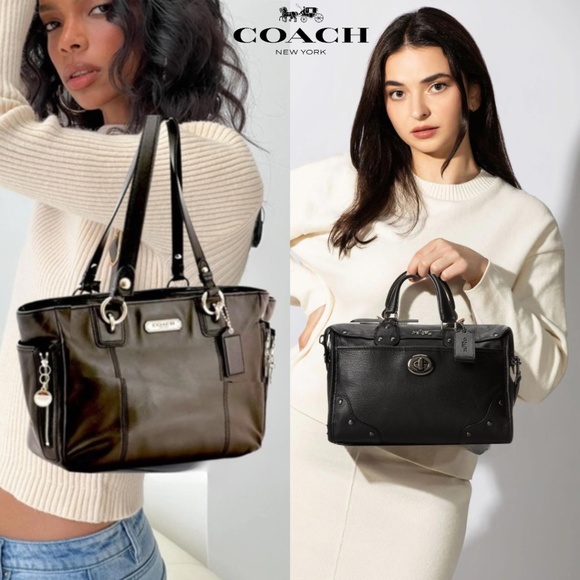 Coach Bundle East West Gallery Shoulder Bag  And Leather Ryder Satchel - Picture 1 of 16